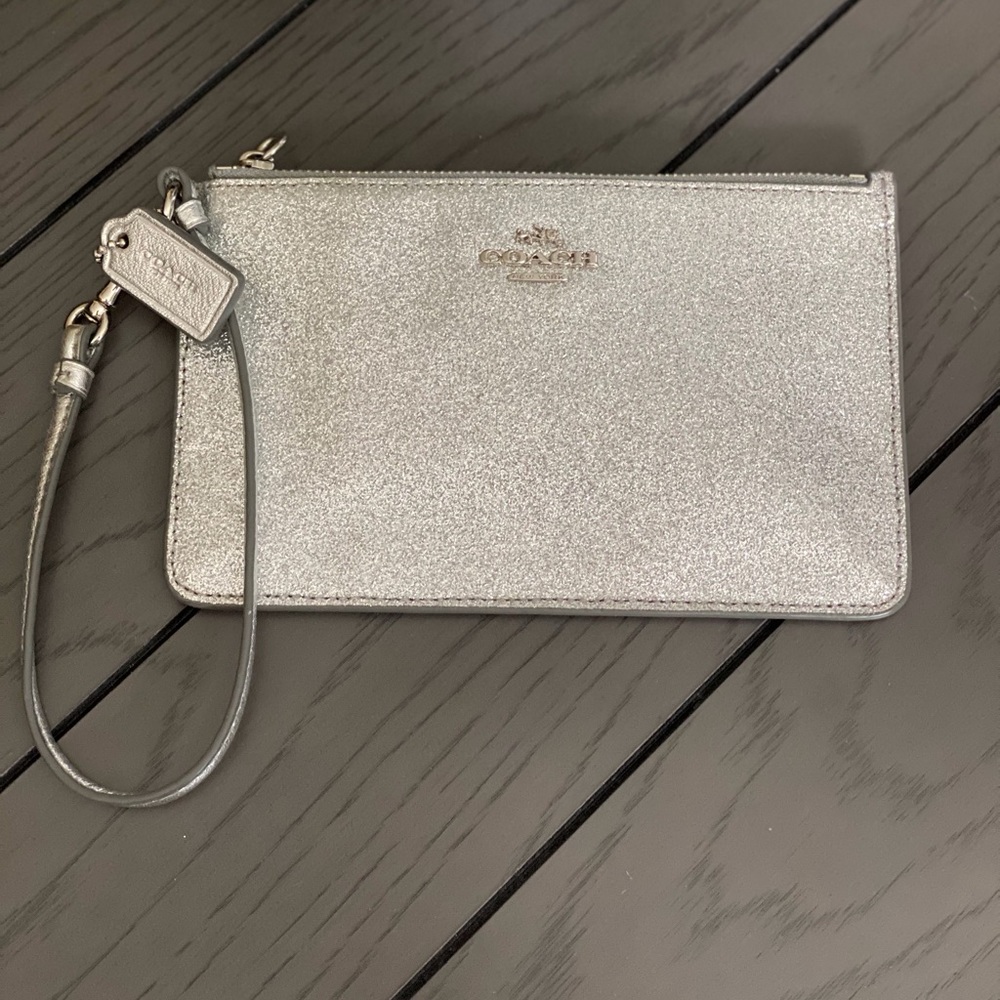 COACH GLITTER SMALL WRISTLET Silver #64757B
